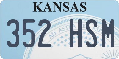 KS license plate 352HSM