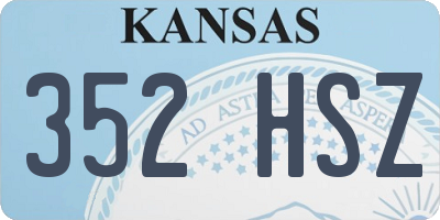 KS license plate 352HSZ