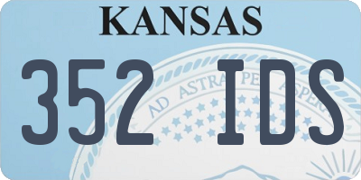 KS license plate 352IDS