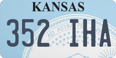 KS license plate 352IHA
