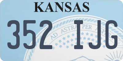 KS license plate 352IJG