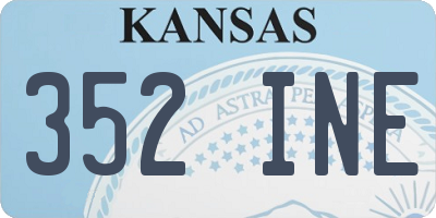 KS license plate 352INE