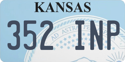 KS license plate 352INP