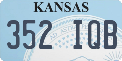KS license plate 352IQB