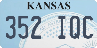 KS license plate 352IQC