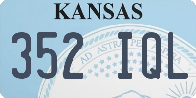 KS license plate 352IQL