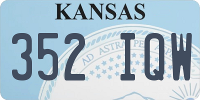 KS license plate 352IQW