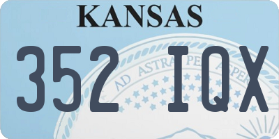 KS license plate 352IQX