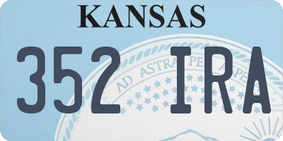 KS license plate 352IRA