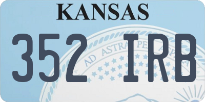 KS license plate 352IRB