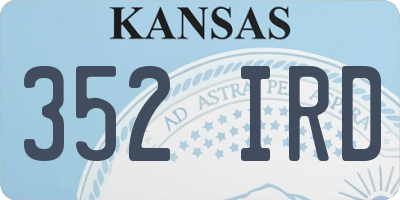 KS license plate 352IRD