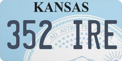 KS license plate 352IRE