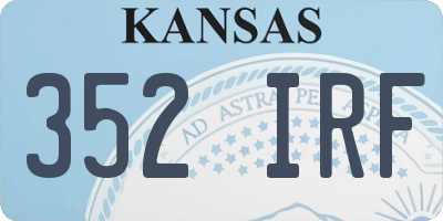 KS license plate 352IRF