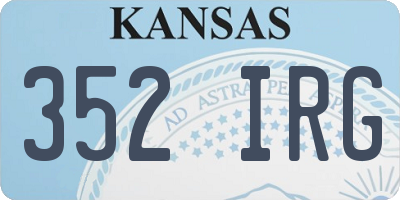 KS license plate 352IRG