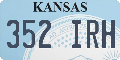 KS license plate 352IRH