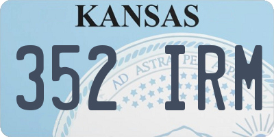 KS license plate 352IRM