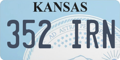KS license plate 352IRN