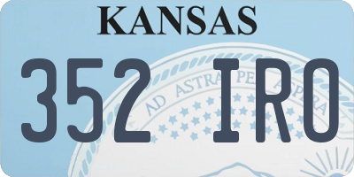 KS license plate 352IRO