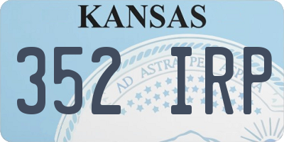 KS license plate 352IRP