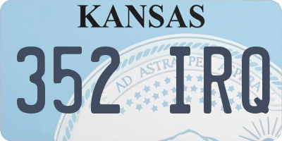 KS license plate 352IRQ