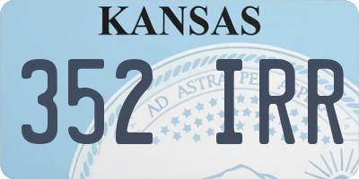 KS license plate 352IRR