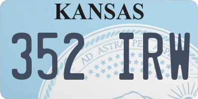 KS license plate 352IRW
