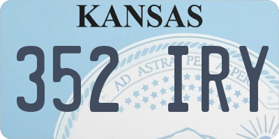 KS license plate 352IRY