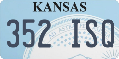 KS license plate 352ISQ