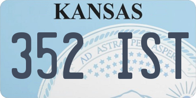 KS license plate 352IST