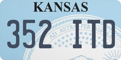 KS license plate 352ITD