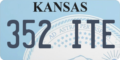 KS license plate 352ITE
