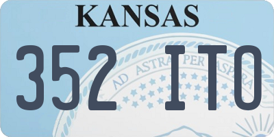KS license plate 352ITO