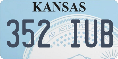 KS license plate 352IUB