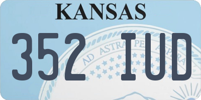 KS license plate 352IUD