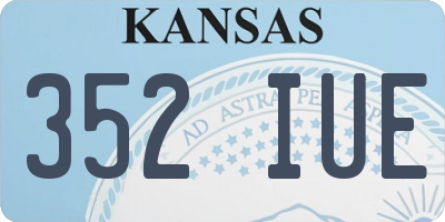 KS license plate 352IUE