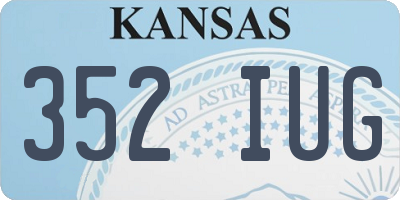KS license plate 352IUG