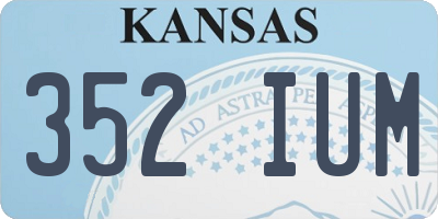 KS license plate 352IUM