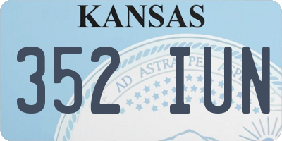 KS license plate 352IUN