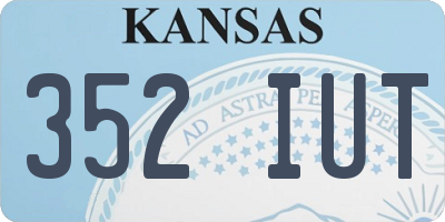 KS license plate 352IUT