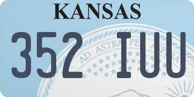 KS license plate 352IUU