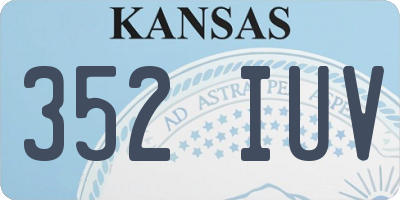 KS license plate 352IUV