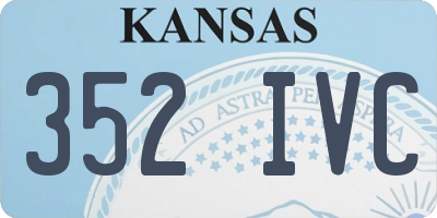 KS license plate 352IVC