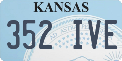 KS license plate 352IVE
