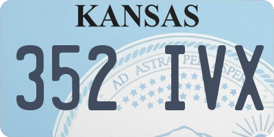 KS license plate 352IVX