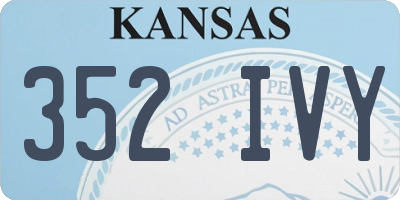 KS license plate 352IVY