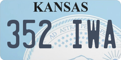 KS license plate 352IWA