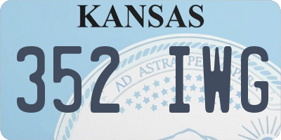 KS license plate 352IWG