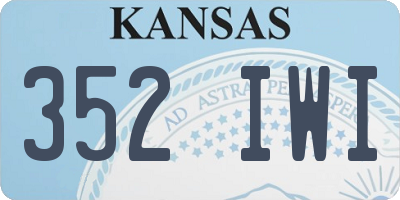 KS license plate 352IWI