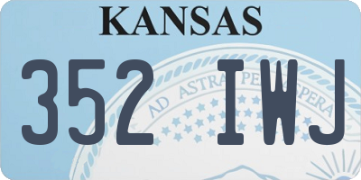 KS license plate 352IWJ