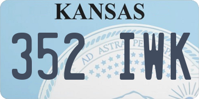 KS license plate 352IWK